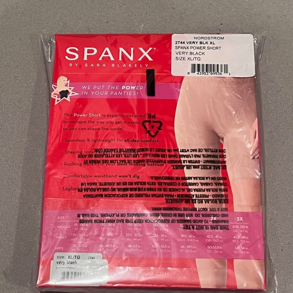 NWT Spanx by Sara Blakely Very Black Seamless Ultra Soft Power Shaper Short, XL - Picture 4 of 5